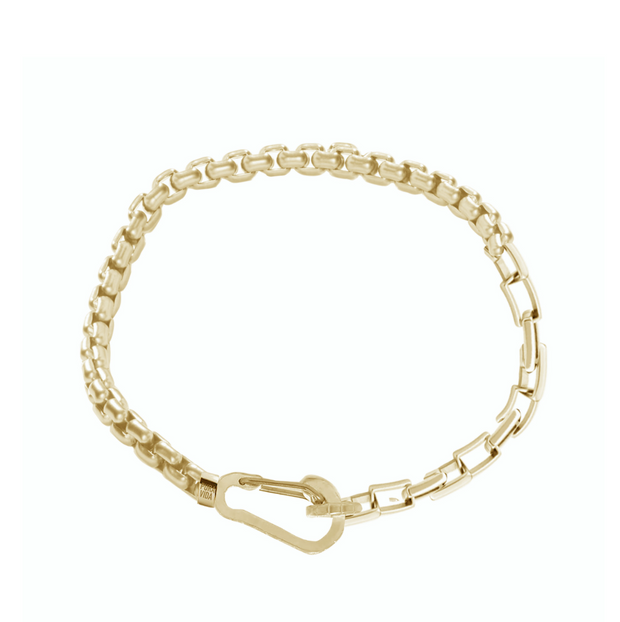 Men's Carabiner Clasp Chain Bracelet- Gold