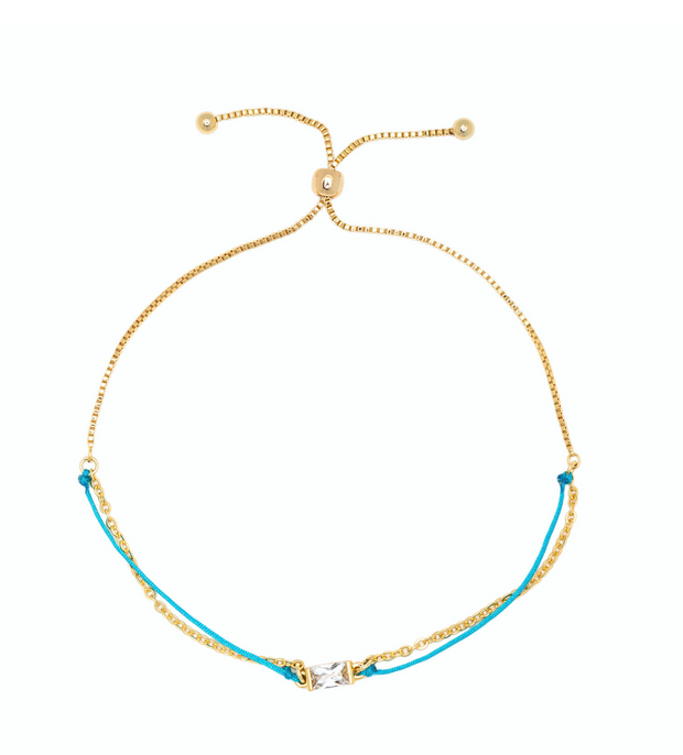 Dainty String & Chain Slider Bracelet