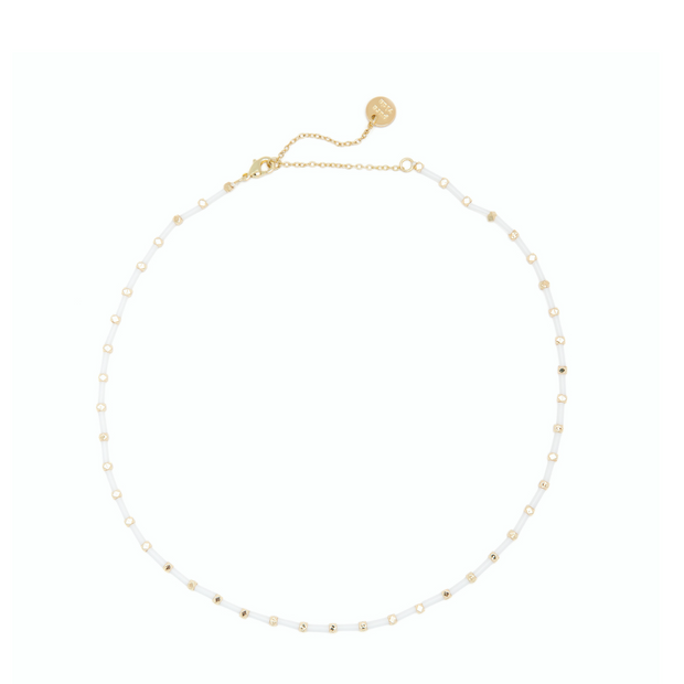 Tube Bead Gold Choker Necklace