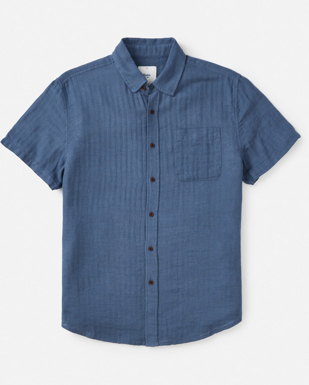 Alan Solid Shirt- Washed Blue