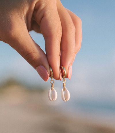 Puka Shell Baby Hoops