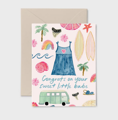 Beach Babe | New Baby Girl Greeting Card