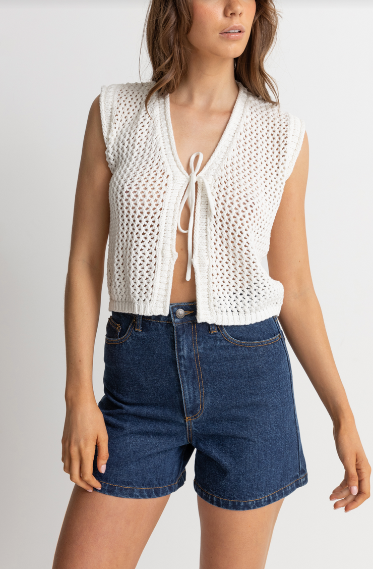 Seashell Knit Vest- White