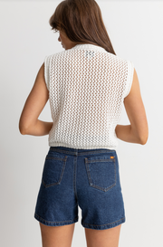 Seashell Knit Vest- White