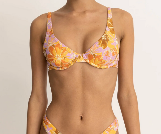 Yellow Mahana Floral Underwire Top