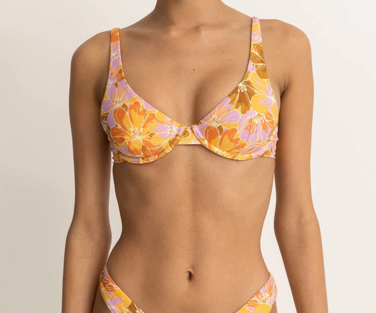 Yellow Mahana Floral Underwire Top