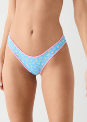 Dove Classic Floral Bikini Bottom - Blue Hawaii