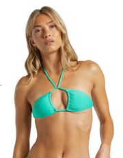Sol Searcher Multi-Way Triangle Bikini Top- Green Tropics