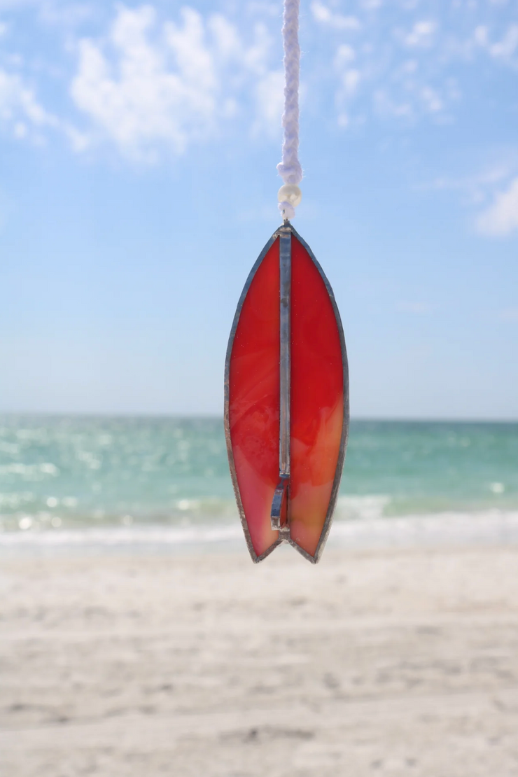 Sunset Red Stained Glass Surfboard