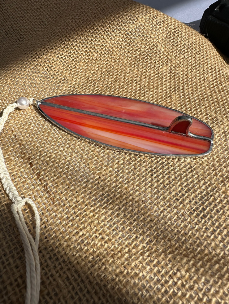 Sunset Red Stained Glass Surfboard