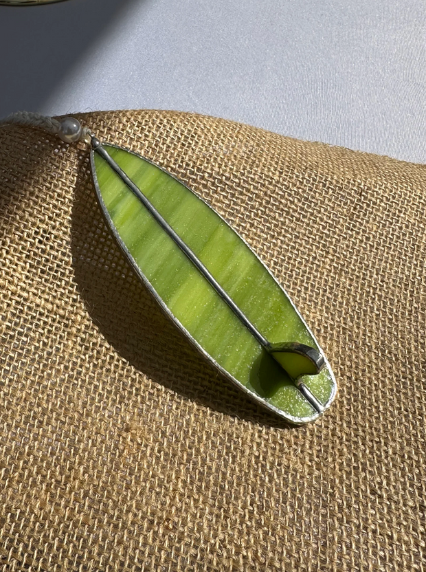 Matcha Green Stained Glass Surfboard