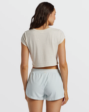 Road Trippin Elastic Waist Shorts - Light Chambray