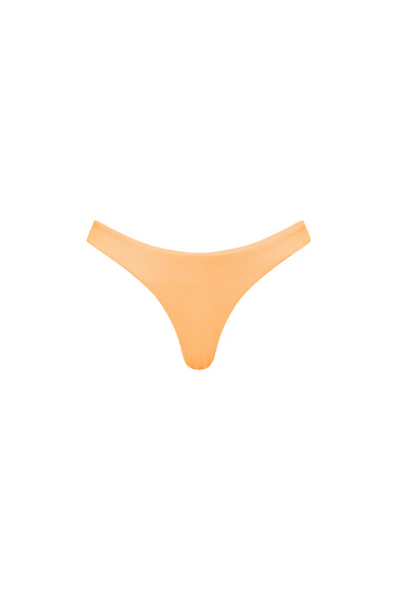 Minimal Full Coverage Bikini Bottom - Mango Ribbed