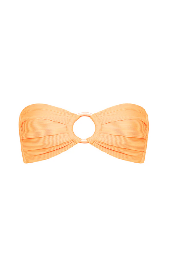 Strapless Bandeau Bikini Top - Mango Ribbed
