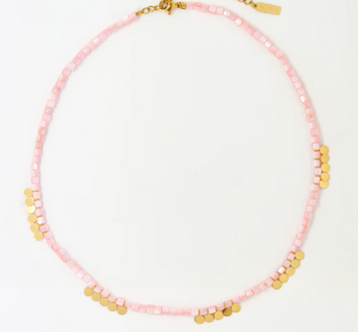 Lucky Pennies Necklace- Pink