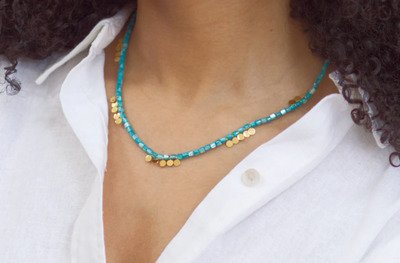 Lucky Pennies Necklace- Turquoise