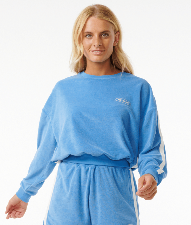 High Tide Terry Crew - Bright Blue