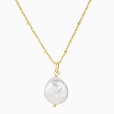 Plain Pearl Necklace - Gold