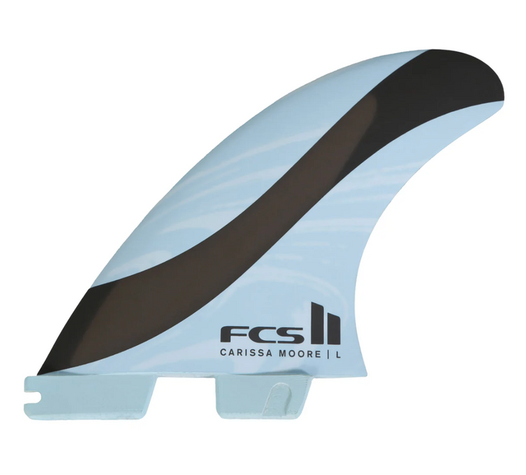 FCS II Carissa Moore PC Aircore Small Tri Fins - Blue/Black