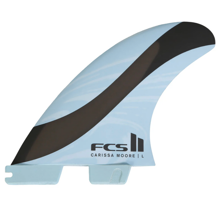 FCS II Carissa Moore PC Aircore Medium Tri Fins - Blue/Black