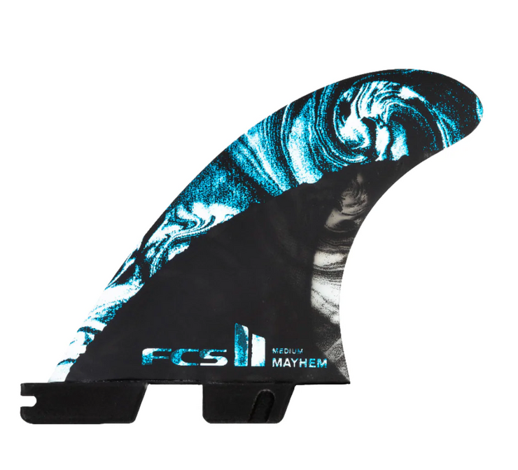 FCS II Matt Biolos PC Carbon Medium Tri-Quad Fins - Blue