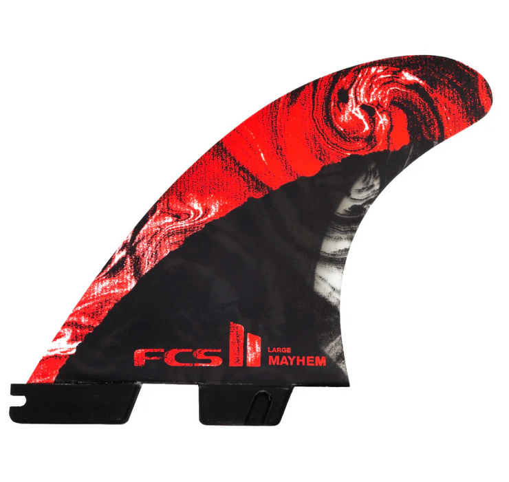 FCS II Matt Biolos PC Carbon Large Tri Fin Set - Red