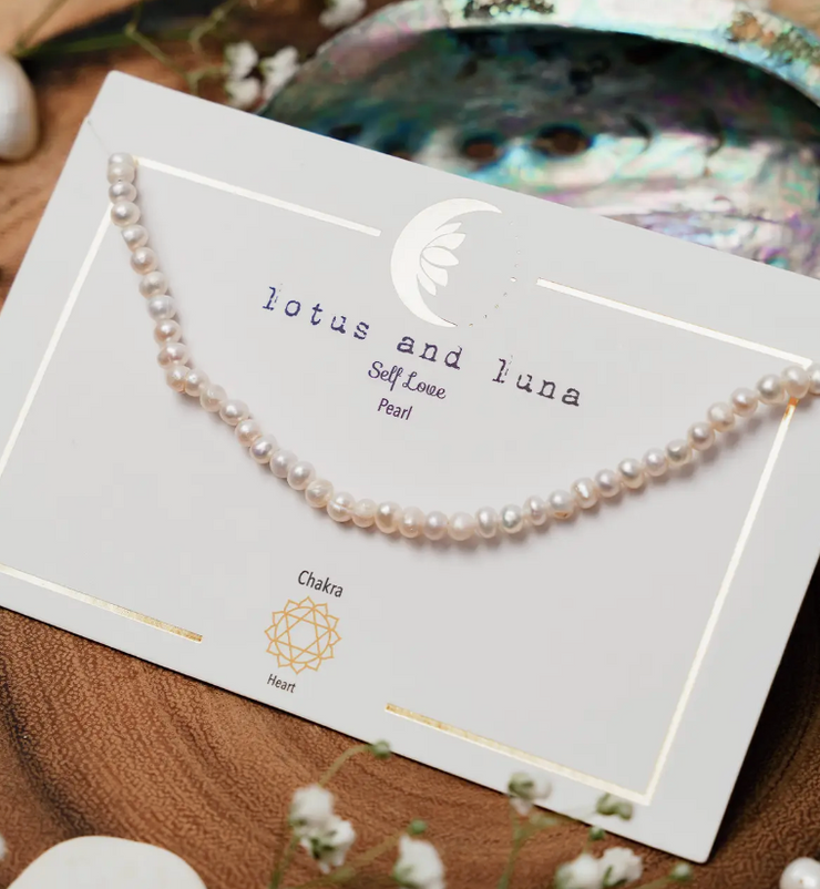 Self Love Pearl 4mm Healing Necklace - white