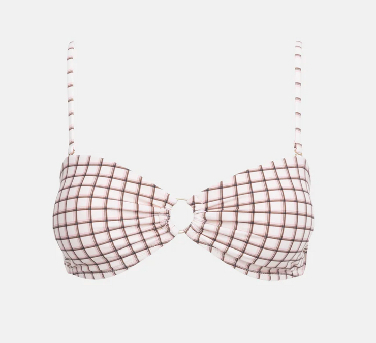 Rumi Check Ring Bandeau Top - Natural