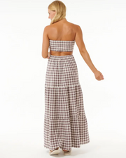 Premium Surf Check Maxi Dress - Eggplant