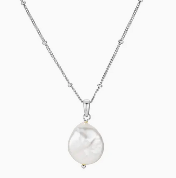 Plain Pearl Necklace - Silver