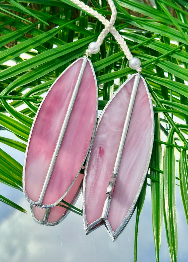 Groovy Pink Stained Glass Surfboard