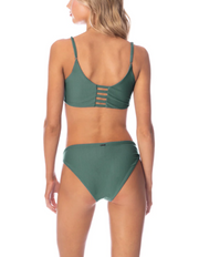 Splendour Regular Rise Thin Side Bikini Bottom - Eucalyptus Green