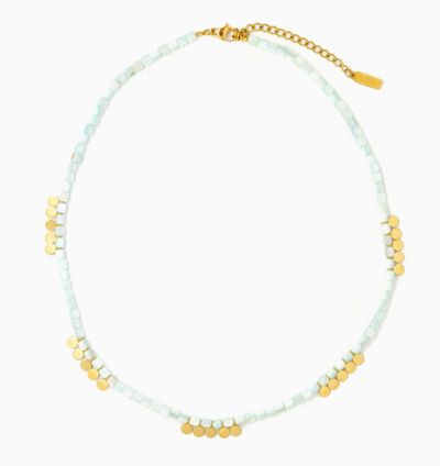 Lucky Pennies Necklace - Light Blue