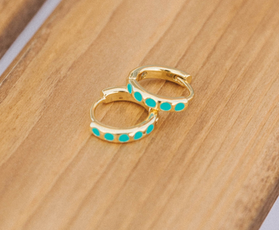 Turquoise Hoops