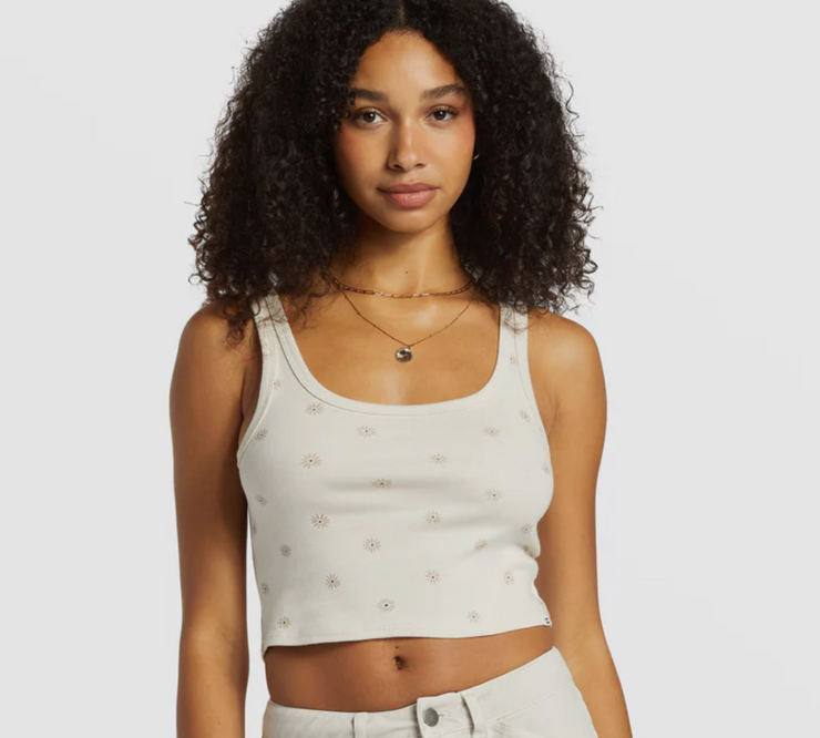 Sun Goddess Printed Tank Top - Cobblestone