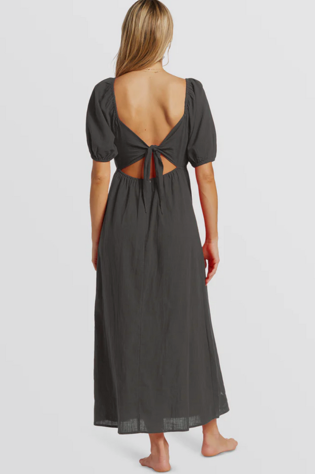 Love Fade Puff Sleeve Maxi Dress - Black Sands