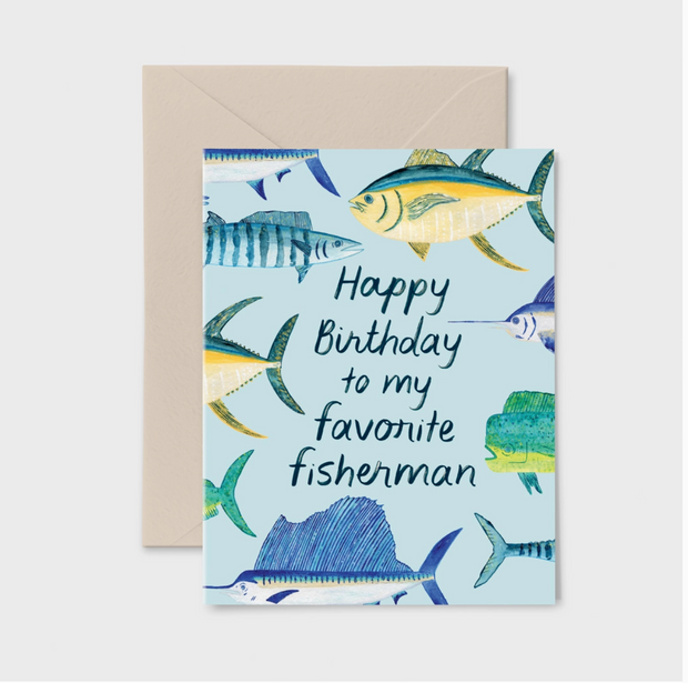 Happy Birthday Fisherman Card