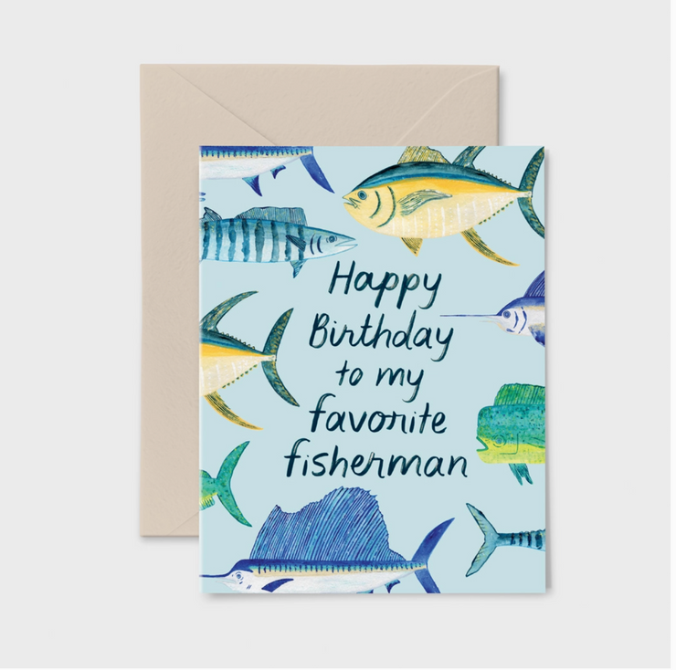 Happy Birthday Fisherman Card