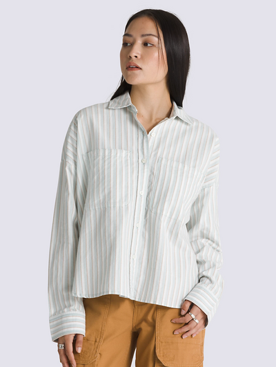 Antica Boxy Long Sleeve Shirt - Gray Mist