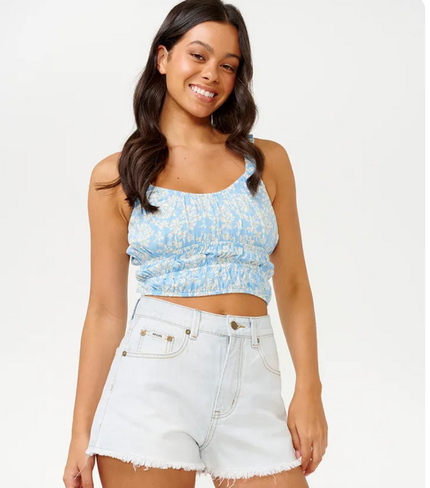 Desert Dreams Ditsy Top - Mid Blue