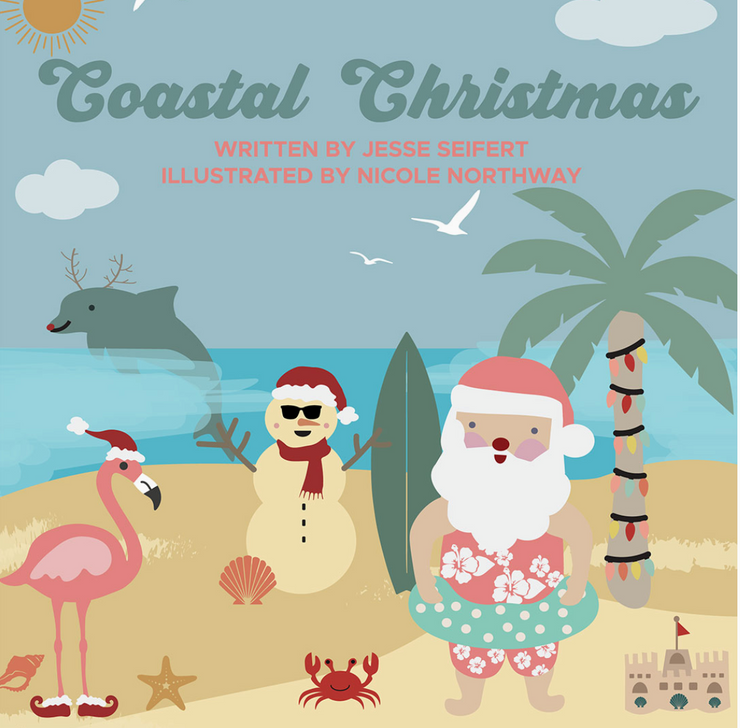 Coastal Christmas Holiday Kids Book Baby Board Book Gift