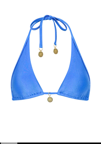 Bind Tie Halter Bikini Top - Bluebell