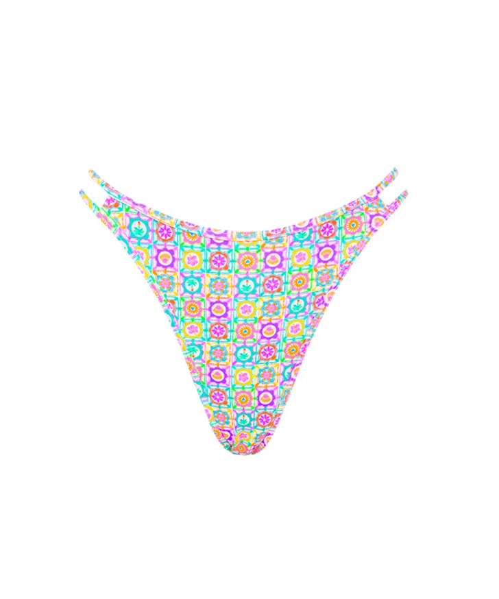 Twin Strap Cheeky Bikini Bottom - Baja Baby