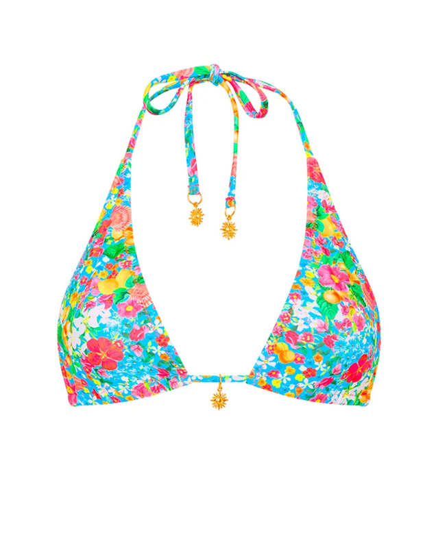 Classic Tie Halter Bikini Top - Mermaid Garden