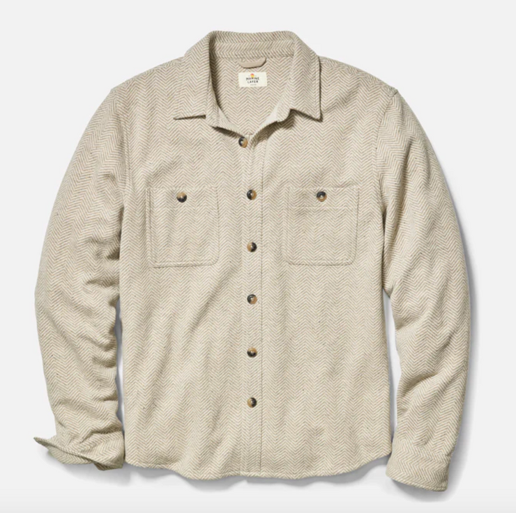 Pacifica Stretch Twill Shirt - Taupe Herringbone