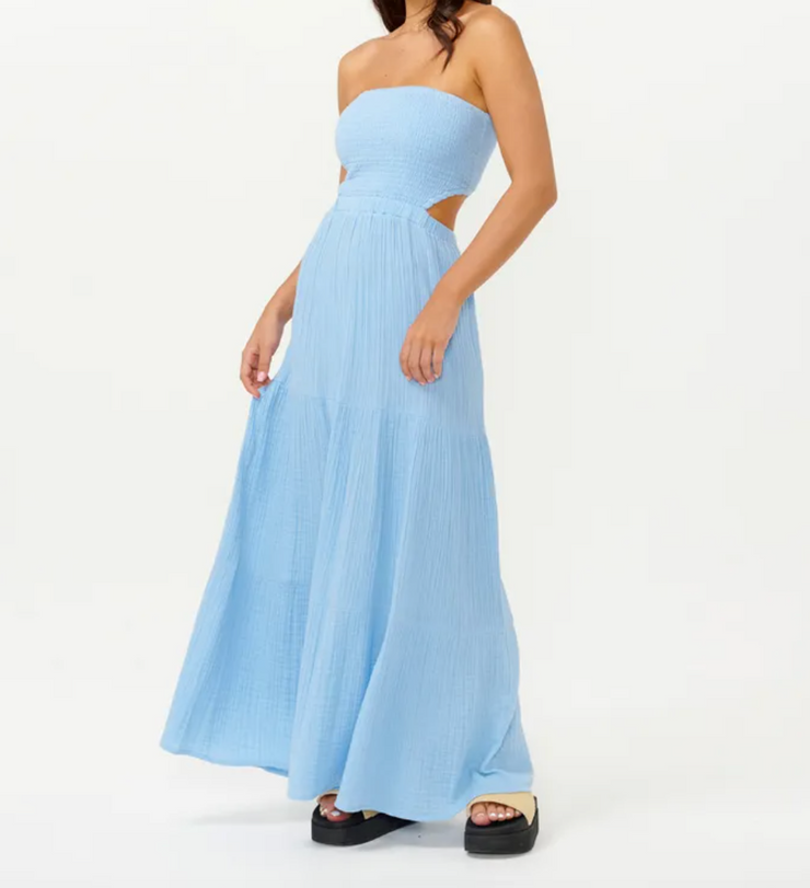 Premium Surf Maxi Dress - Mid Blue