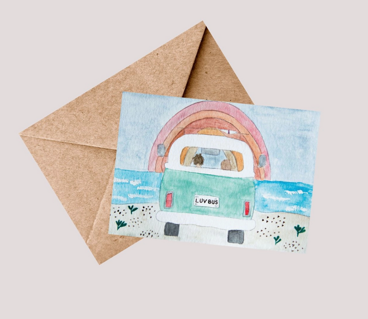 Love Bus Watercolor Card