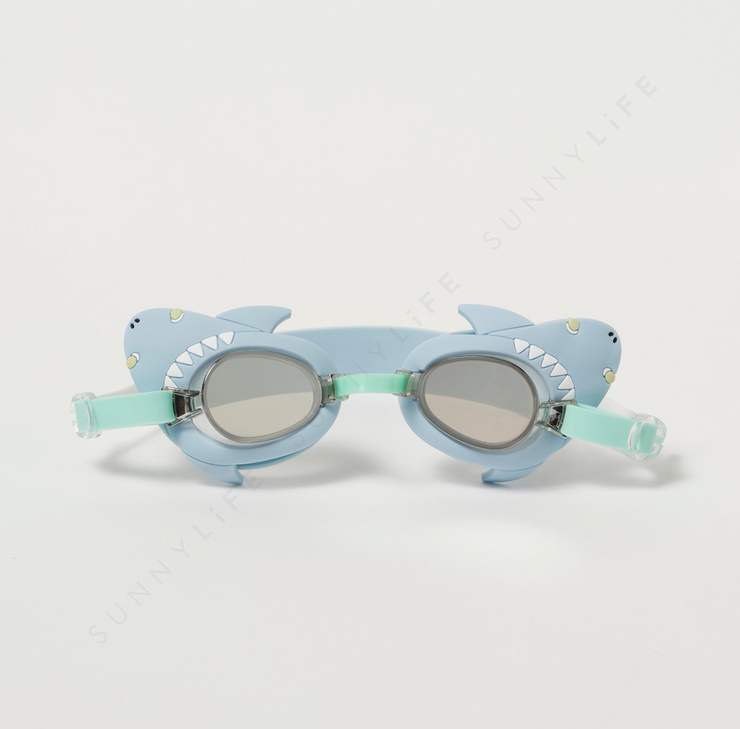 Salty the Shark Mini Swim Goggles - Aqua