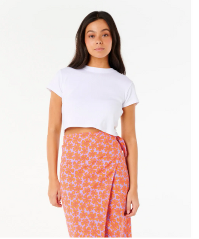 Neon Isles Wrap Midi Skirt - Pink
