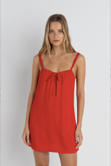 Villa Slip Dress - Red